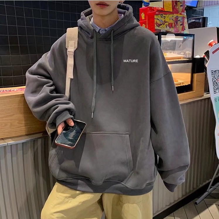 Áo Hoodie Dáng Rộng Có In Chữ Thời Trang Cá Tính Cho Nam