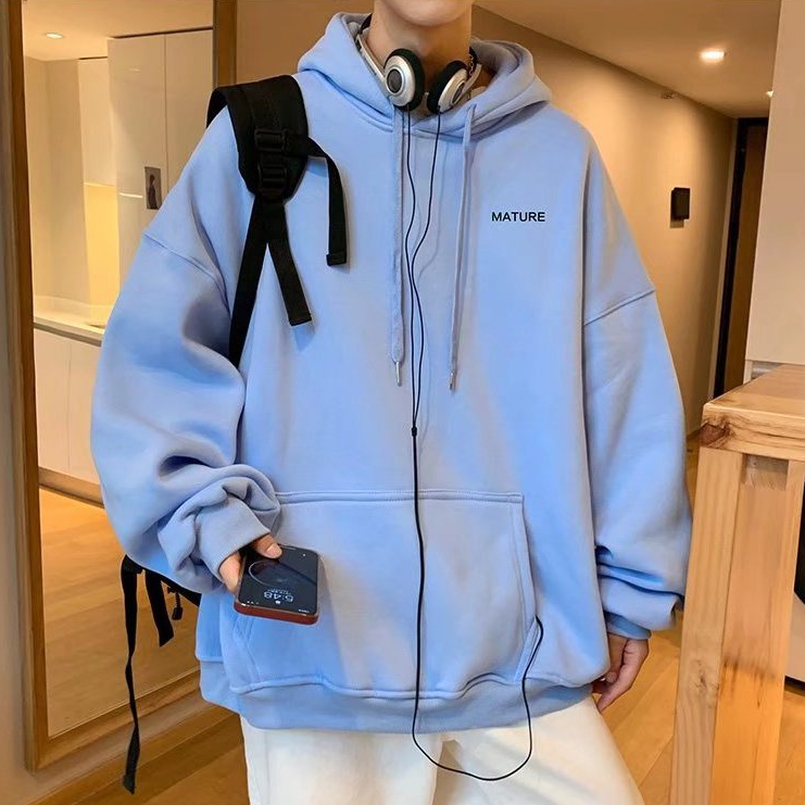 Áo Hoodie Dáng Rộng Có In Chữ Thời Trang Cá Tính Cho Nam