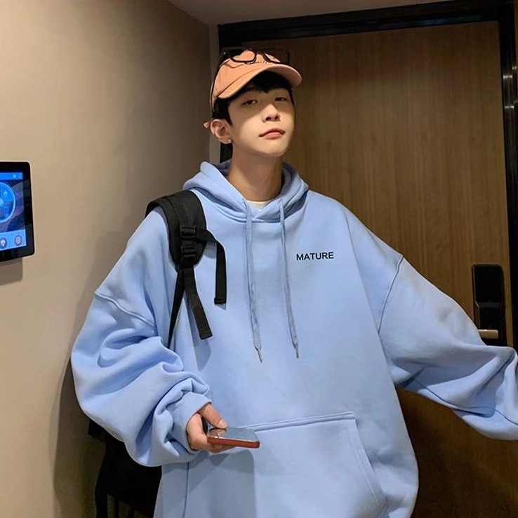 Áo Hoodie Dáng Rộng Có In Chữ Thời Trang Cá Tính Cho Nam