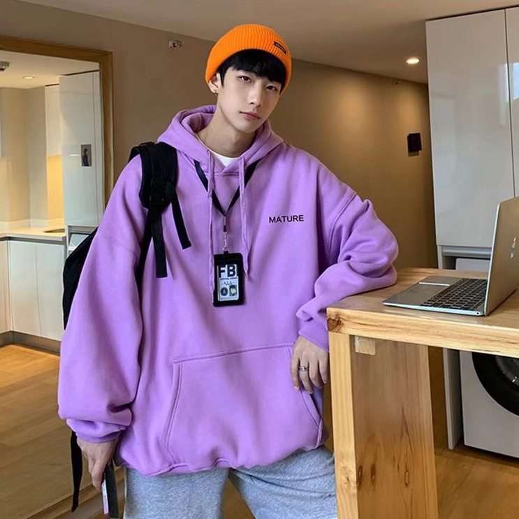 Áo Hoodie Dáng Rộng Có In Chữ Thời Trang Cá Tính Cho Nam