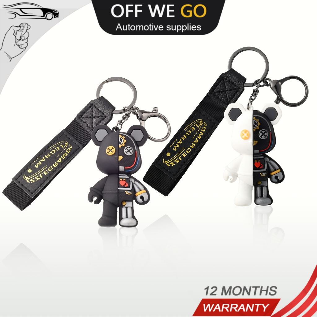 Móc Khóa Da Hình Gấu Cơ Khí Cho Nam Và Nữ