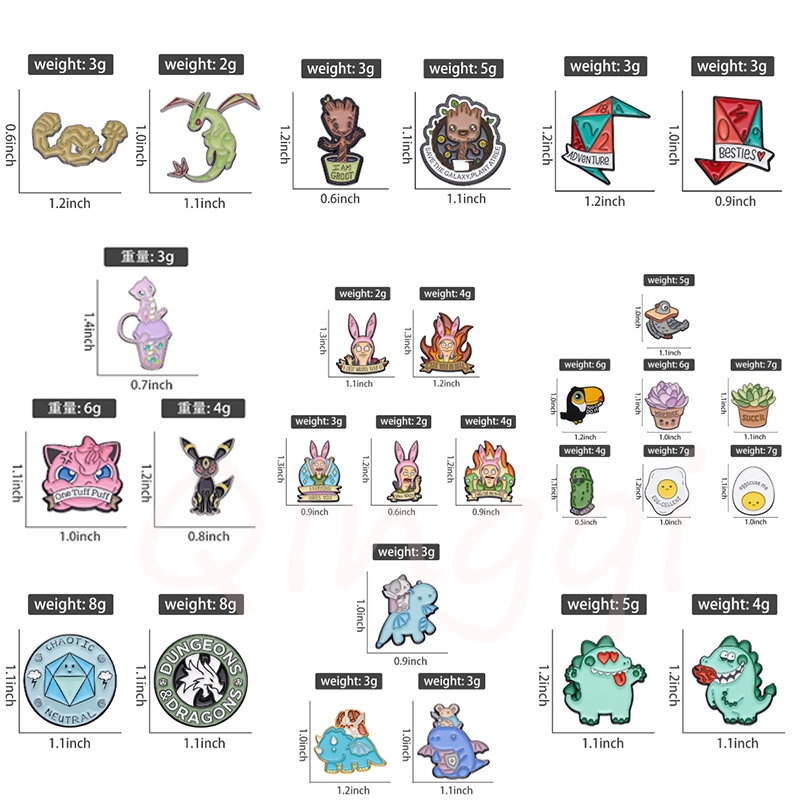 Set 2-3 Ghim Cài Áo Tạo Hình Các Nhân Vật Hoạt Hình Dễ Thương