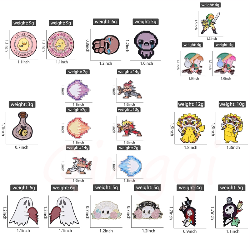 Set 2-3 Ghim Cài Áo Tạo Hình Các Nhân Vật Hoạt Hình Dễ Thương