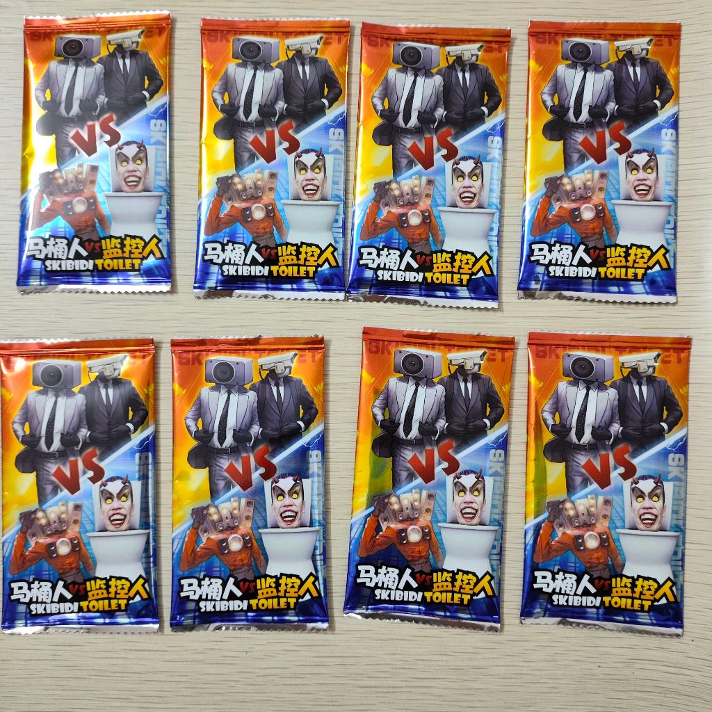Bộ 5 Thẻ Trò Chơi Trượt Tuyết Hình Nhân Vật Sáng Bóng Cho Bé Trai skibidi toilet