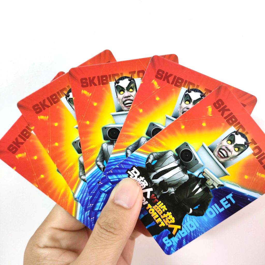 Bộ 5 Thẻ Trò Chơi Trượt Tuyết Hình Nhân Vật Sáng Bóng Cho Bé Trai skibidi toilet