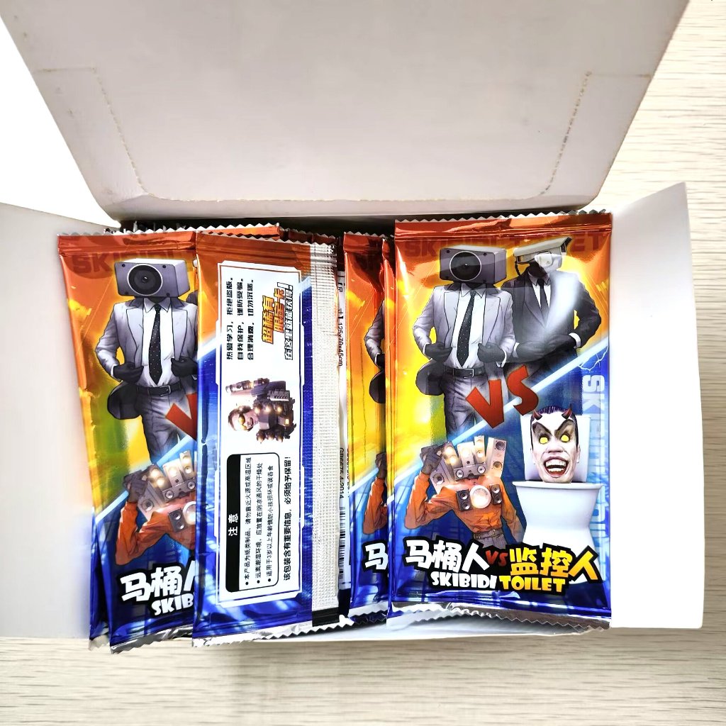 Bộ 5 Thẻ Trò Chơi Trượt Tuyết Hình Nhân Vật Sáng Bóng Cho Bé Trai skibidi toilet