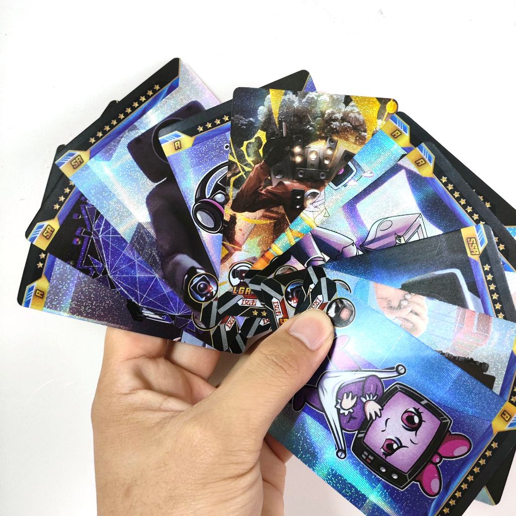 Bộ 5 Thẻ Trò Chơi Trượt Tuyết Hình Nhân Vật Sáng Bóng Cho Bé Trai skibidi toilet