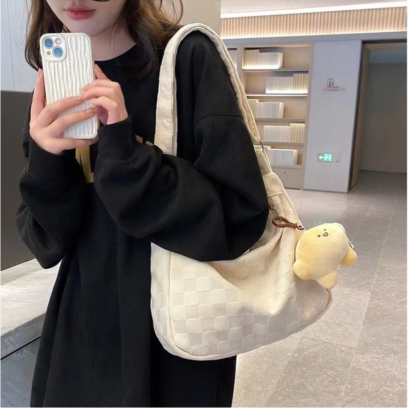 Túi tote Đeo Vai Dung Tích Lớn Màu Trơn Thời Trang 2023 Cho Nữ