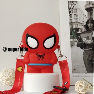 Super kids mới túi đeo chéo silicon hình người nhện / người dơi / siêu anh hùng marvel
