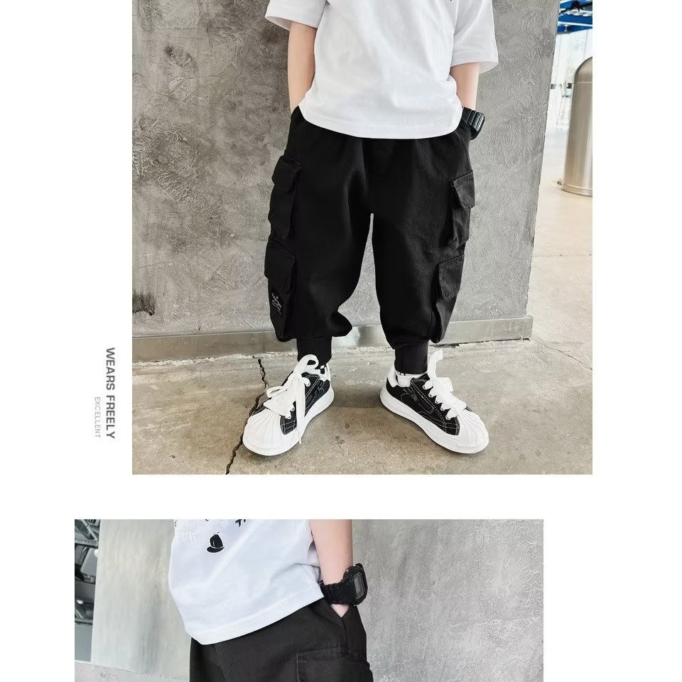 Quần Dài Thể Thao Có Túi Thời Trang Mùa Thu Phong Cách Hàn Quốc Cho Bé Trai