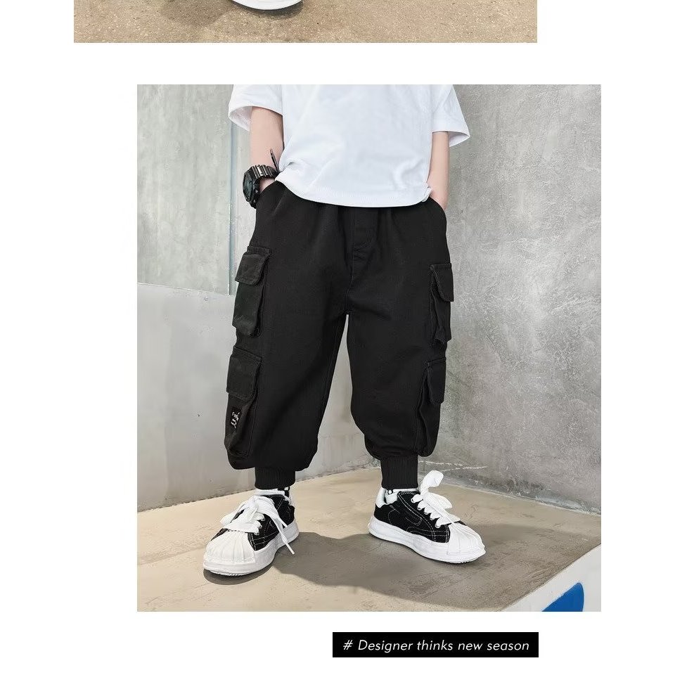 Quần Dài Thể Thao Có Túi Thời Trang Mùa Thu Phong Cách Hàn Quốc Cho Bé Trai