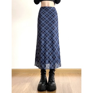 Klalien Chân Váy midi Chữ a Dáng Dài Họa Tiết Kẻ Sọc Phong Cách Hàn Quốc Cổ Điển Thời Trang Cho Nữ