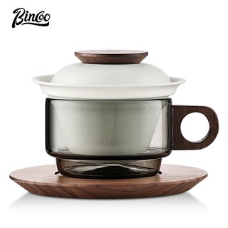 Bincoo cốc thủy tinh uống trà cà phê trà cà phê cách nhiệt có bộ lọc gốm cao cấp 150ml
