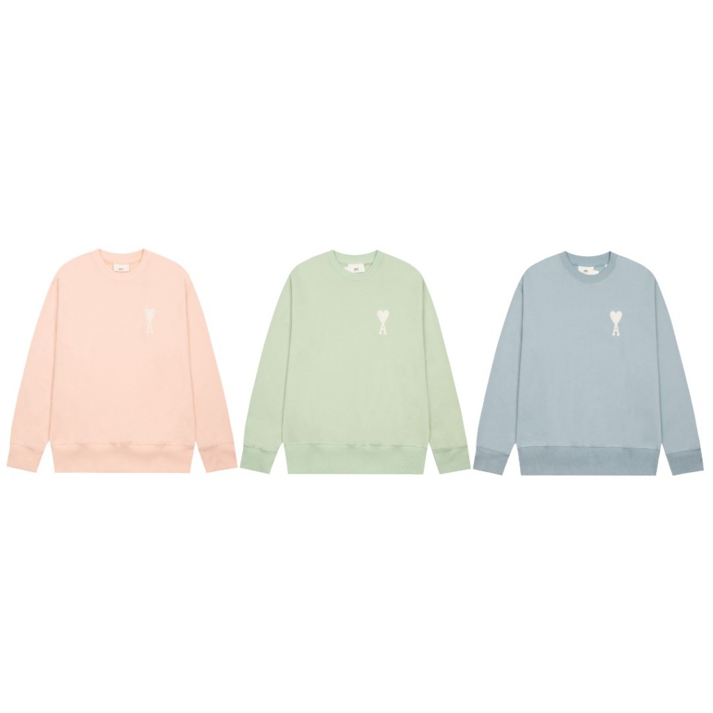 Mới Áo sweater Tay Dài Thêu Họa Tiết Trái Tim Xinh Xắn Cho Nam Nữ