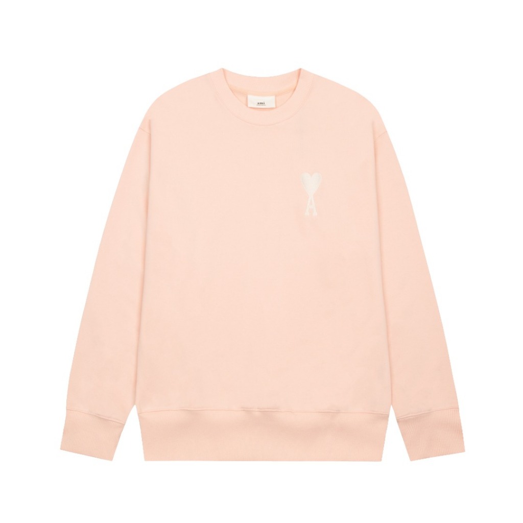 Mới Áo sweater Tay Dài Thêu Họa Tiết Trái Tim Xinh Xắn Cho Nam Nữ