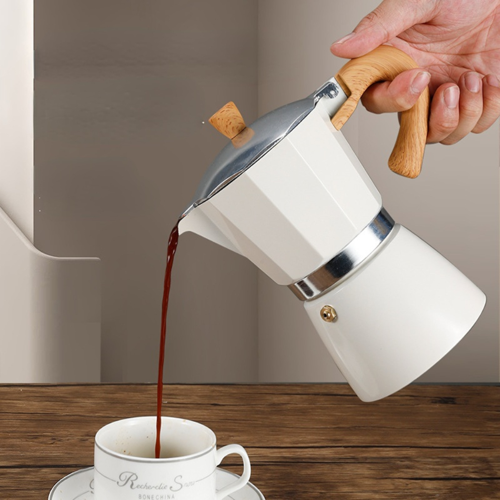 Ấm pha cà phê Moka - Bình pha Cà Phê Bằng Nhôm Có Tay Cầm 150ml/300ml - Nitrogen071