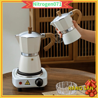 Ấm pha cà phê moka - bình pha cà phê bằng nhôm có tay cầm 150ml/300ml - nitrogen071