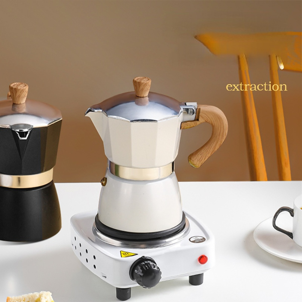 Ấm pha cà phê Moka - Bình pha Cà Phê Bằng Nhôm Có Tay Cầm 150ml/300ml - Nitrogen071