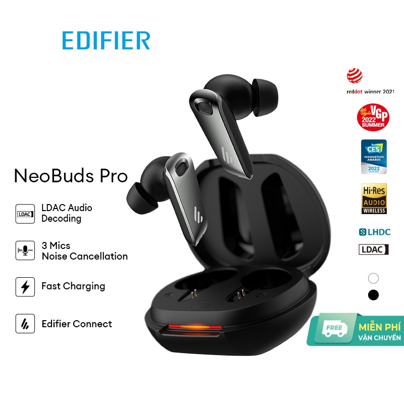 Tai nghe Bluetooth không dây Edifier Neobuds Pro TWS Hi-Res Khử tiếng ồn chủ động Công nghệ khử tiếng ồn chủ động