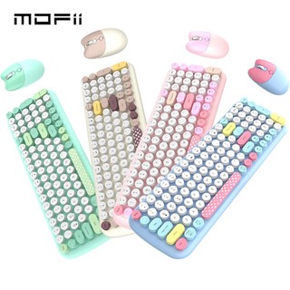Jomaa & mofii Bộ Bàn Phím bluetooth Không Dây 2.4g Kèm Chuột Tròn dopamine Cho pc / laptop / Điện Thoại / Máy Tính Bảng