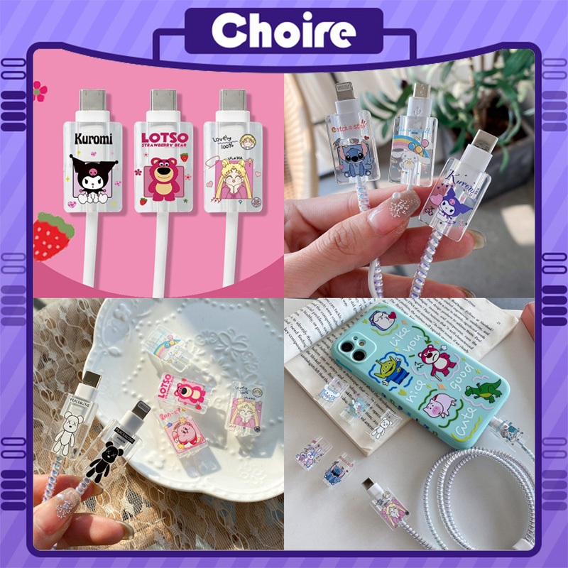 Phụ Kiện Bảo Vệ Đầu Dây Cáp Sạc USB Chống Gãy Hình Hoạt Hình Dễ Thương-CH