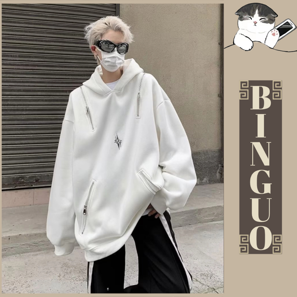 Áo Khoác Hoodie Dáng Rộng unisex Có Khóa Kéo Màu Trơn Thời Trang Đẹp trai áo hoodie form rộng Hàn Quốc Dành Cặp Đôi Chất lượng cao hoodie bigsize