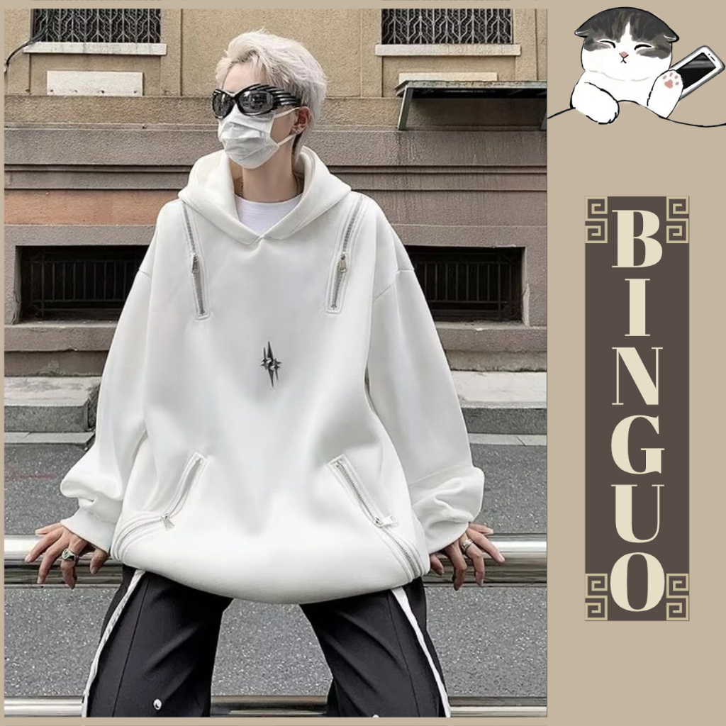 Áo Khoác Hoodie Dáng Rộng unisex Có Khóa Kéo Màu Trơn Thời Trang Đẹp trai áo hoodie form rộng Hàn Quốc Dành Cặp Đôi Chất lượng cao hoodie bigsize