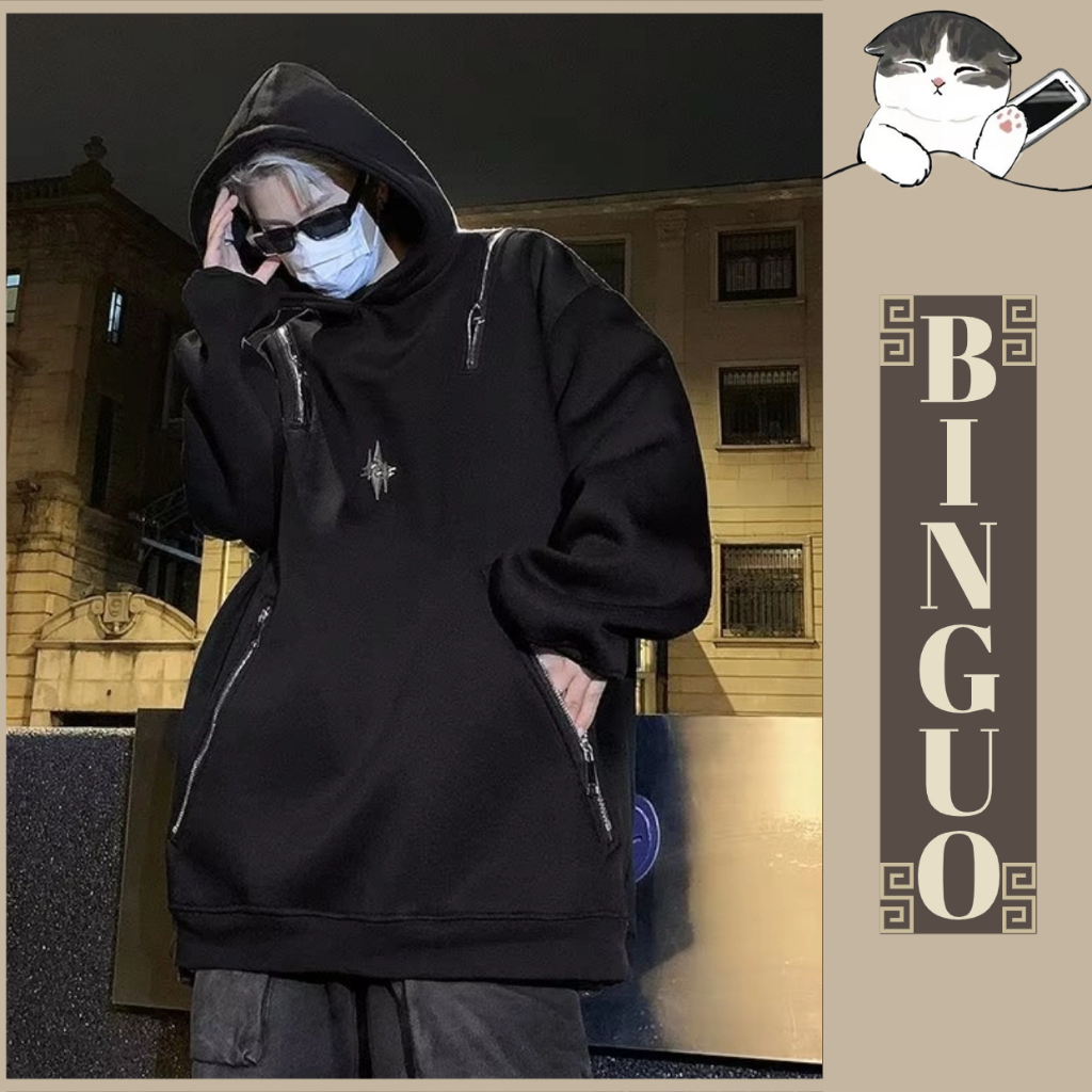 Áo Khoác Hoodie Dáng Rộng unisex Có Khóa Kéo Màu Trơn Thời Trang Đẹp trai áo hoodie form rộng Hàn Quốc Dành Cặp Đôi Chất lượng cao hoodie bigsize