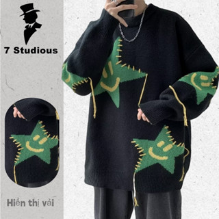 【M-3XL Áo sweater nam cổ tròn in họa tiết cho cặp cao cấp áo len nam nữ cổ tròn phong cách Hàn Quốc thời trang