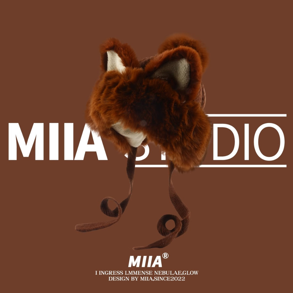 Mũ Len Trùm Tai Phối Dây Cột Hình Tai Cáo Dễ Thương Phong Cách Nhật Bản Thời Trang Thu Đông Cho Nữ