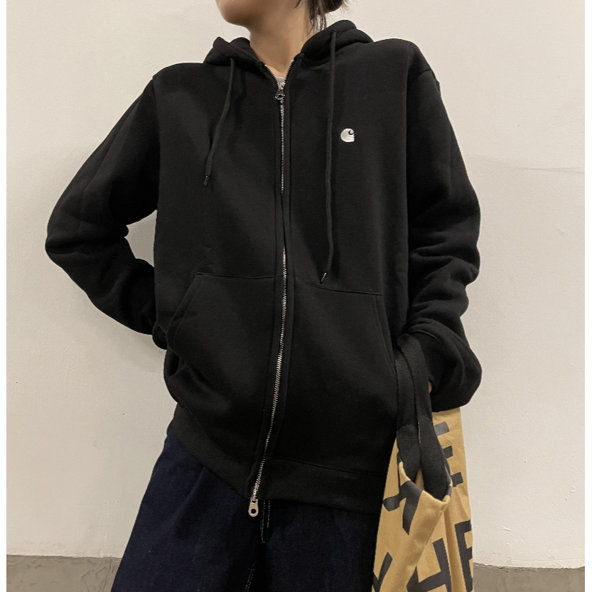 Áo Khoác Nỉ Có Khóa Kéo Thêu logo Đơn Giản Phong Cách Đường Phố Cổ Điển Thời Trang Thu Đông Cho Nam Và Nữ