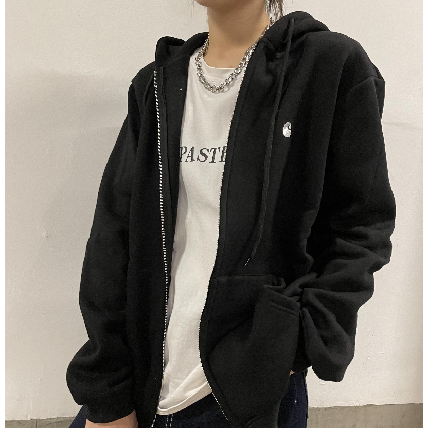 Áo Khoác Nỉ Có Khóa Kéo Thêu logo Đơn Giản Phong Cách Đường Phố Cổ Điển Thời Trang Thu Đông Cho Nam Và Nữ