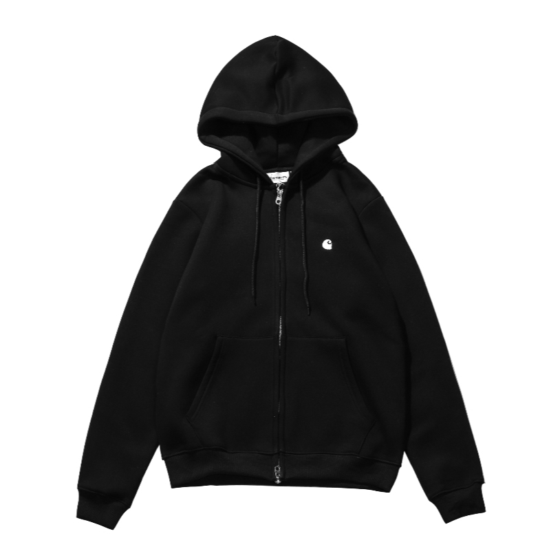 Áo Khoác Nỉ Có Khóa Kéo Thêu logo Đơn Giản Phong Cách Đường Phố Cổ Điển Thời Trang Thu Đông Cho Nam Và Nữ