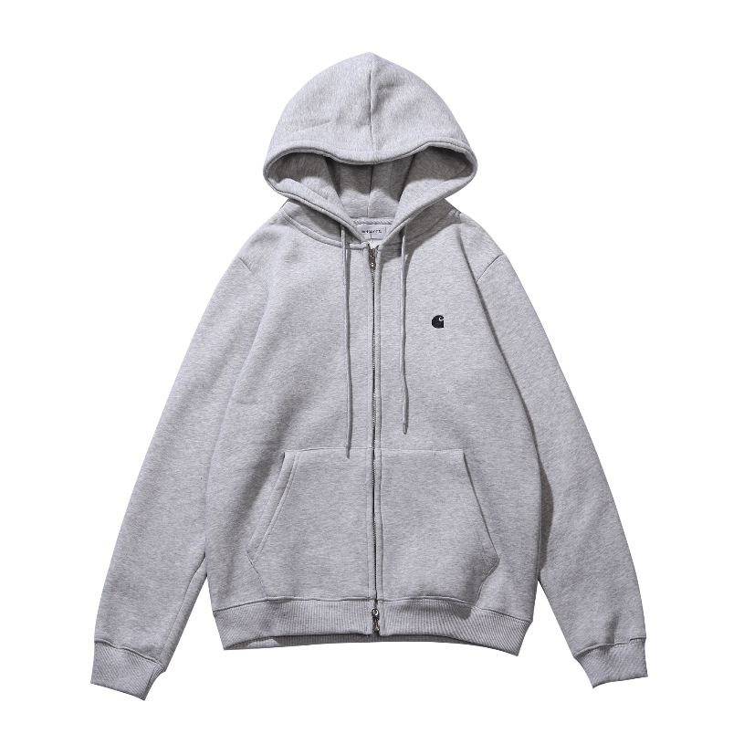 Áo Khoác Nỉ Có Khóa Kéo Thêu logo Đơn Giản Phong Cách Đường Phố Cổ Điển Thời Trang Thu Đông Cho Nam Và Nữ