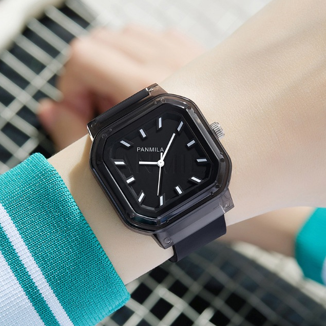 Đồng Hồ Đeo Tay Mặt Vuông Dây silicone Phát Quang Phong Cách Âu Mỹ Thời Trang Cho Nam Và Nữ