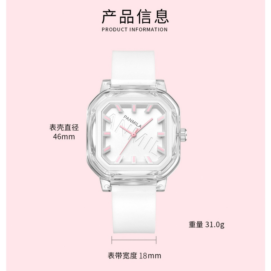 Đồng Hồ Đeo Tay Mặt Vuông Dây silicone Phát Quang Phong Cách Âu Mỹ Thời Trang Cho Nam Và Nữ