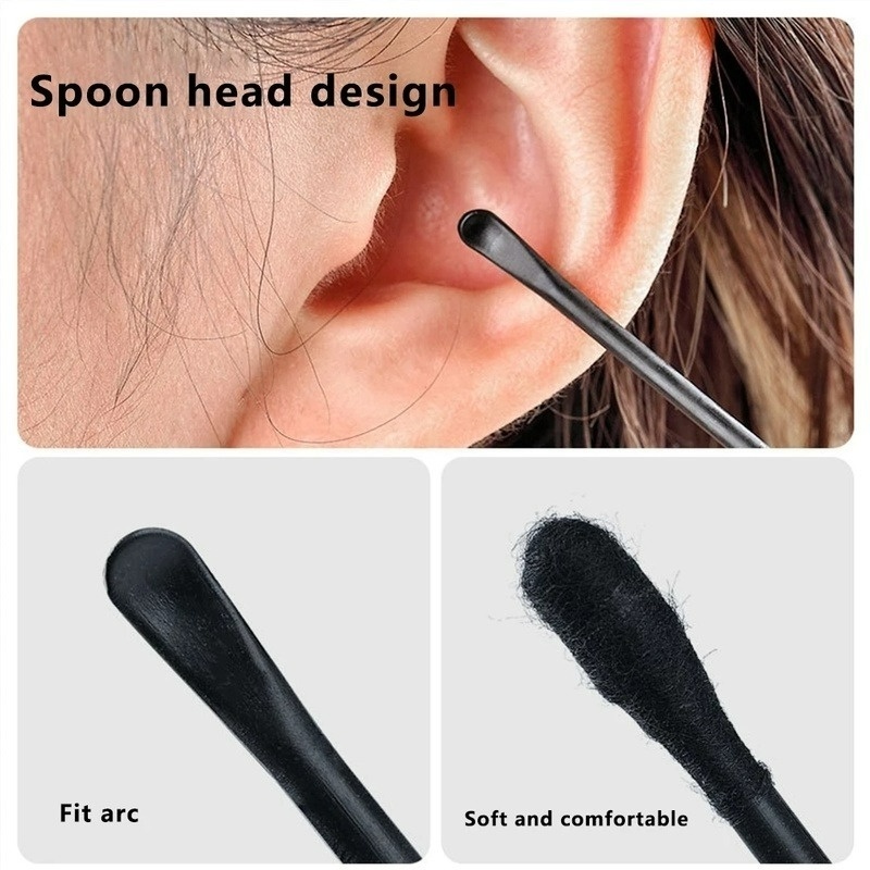 Hộp 100 tăm bông lấy ráy tai và làm sạch lỗ xỏ tai 2 trong 1 đa năng