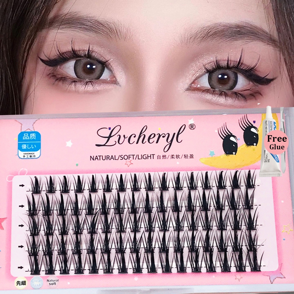 Lvcheryl Lông Mi Giả 5 Hàng Hàng Mới Hỗn Hợp Với Keo Dán Đuôi Cá + Lông Mi Giả Hỗn Hợp