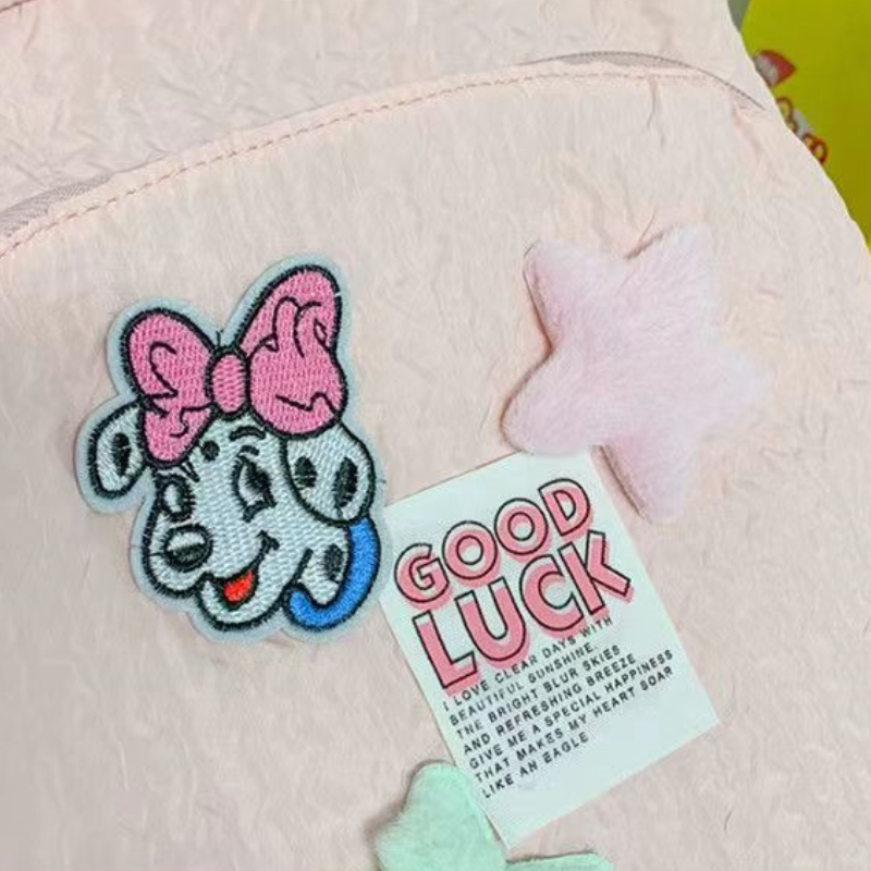 Ba Lô Đi Học Màu Tím Thêu Hình Ngôi Sao Dễ Thương Cho Nữ