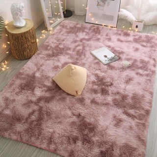 Nafenai Thảm lông 40cm x 60cm mềm mại nhiều màu sắc phong cách Bắc Âu trang trí phòng ngủ/ phòng khách