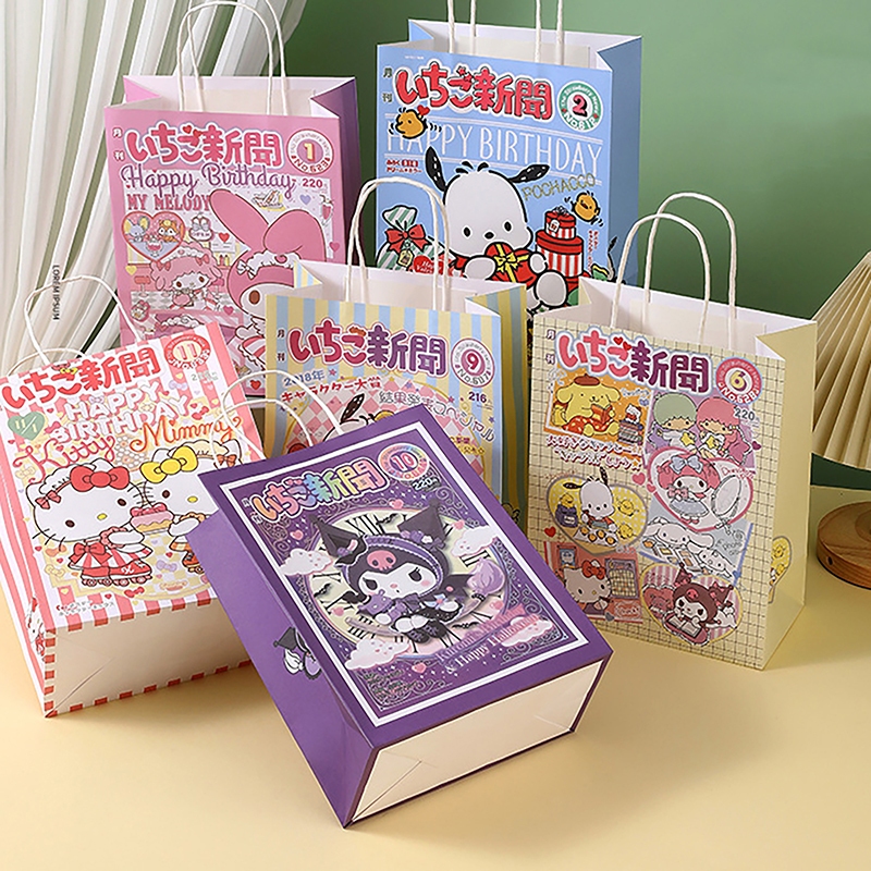 Túi Giấy kraft Đựng Quà In Hình anime hello kitty kuromi pochacco