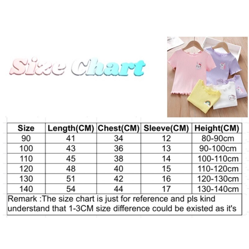 Áo Thun Lụa Lạnh In Hình Kỳ Lân / Thỏ / Cầu Vồng Dễ Thương Thời Trang Mùa Hè Cho Bé Gái