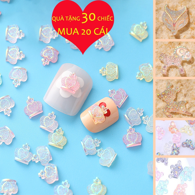 1 Hộp Đá Pha Lê Trong Suốt Hình Hoa Tuyết / Trái Tim / Bướm Trang Trí Móng Tay Nghệ Thuật diy