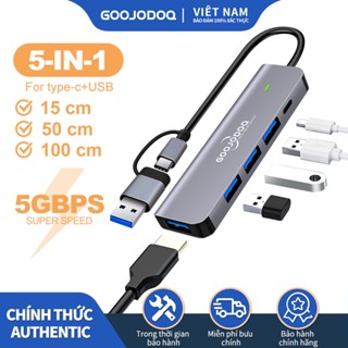 Hub goojodoq USB 3.0 Type C mở rộng cổng PD đầu đọc thẻ thích hợp cho laptop Macbook