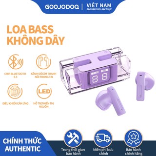 Goojodoq Tai nghe không dây Tai nghe Bluetooth Tai nghe có Mic Điều khiển cảm ứng cho iPhone Màn hình LED Android