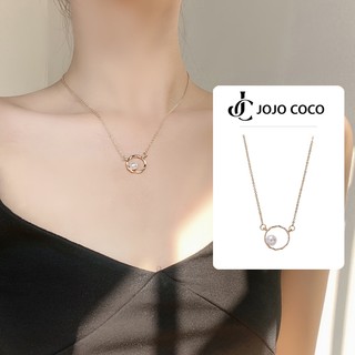Vòng cổ choker JOJO COCO đính ngọc trai hình học cá tính phong cách Hàn Quốc thời trang cho nữ