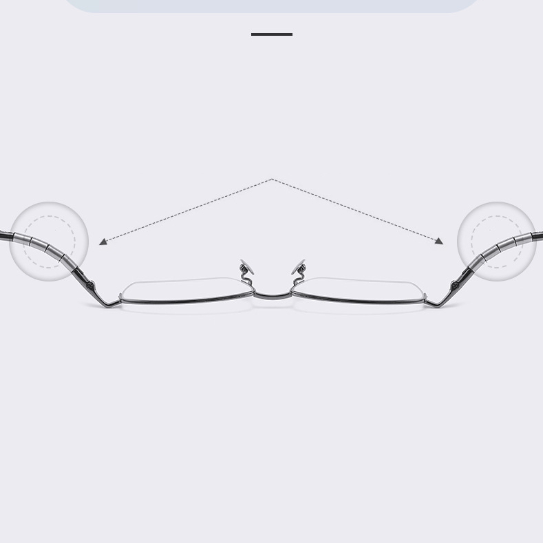 Hevia Mắt Kính Nửa Gọng Titan Tinh Khiết Thời Trang Có Thể Thay Thế Siêu Nhẹ Thoải Mái pt003