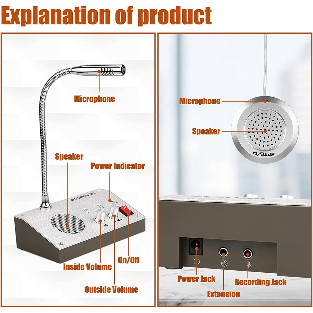 Retekess Hệ Thống Loa rt-9908 Cho Hệ Thống Tương Thích Cửa Sổ / Liên Lạc Bộ Cửa Hàng / Nhà Hàng