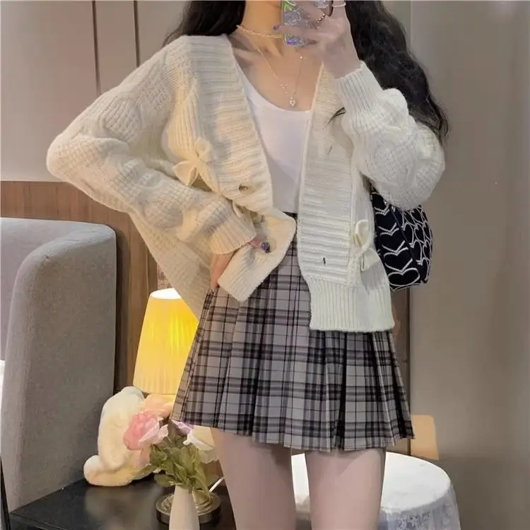 DannieWan Áo Len áo khoác cardigan áo cardigan len Thời trang hàn quốc WMY2390NW3 37Z230911