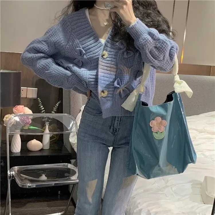 DannieWan Áo Len áo khoác cardigan áo cardigan len Thời trang hàn quốc WMY2390NW3 37Z230911